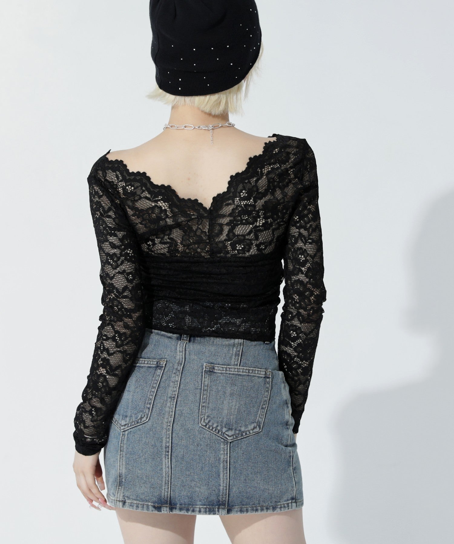 CHONO   バックレーストップス バックレースブラウス | axes femme 公式オンラインショップ