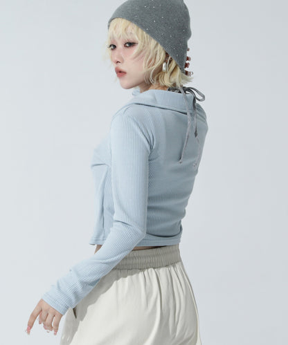 ホルターキャミ ドッキング Wジップ リブトップス 153-6028