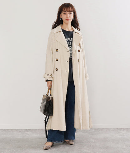 リネン バックギャザー トレンチコート 21772
