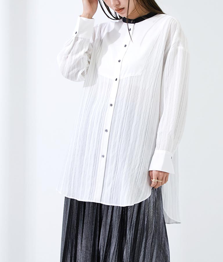 ジャガード ストライプ ドレス シャツ  363-8734